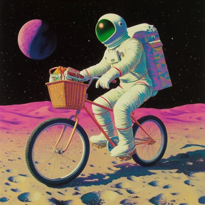 Astronaut on Moon with Ubike