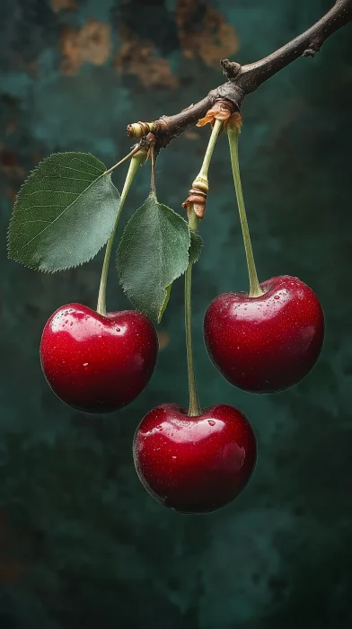 Three Cherries on a Branch