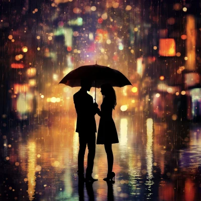 Romantic Umbrella Silhouettes