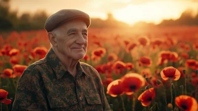 Elderly Soldier in a Field