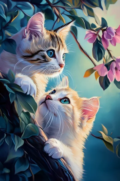 Cute Cat Pastel Painting