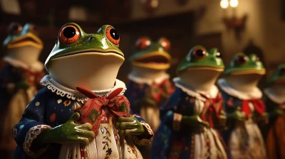 Pepe the Lady Frog in Traditional Polish Attire