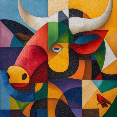 Abstract Bull and Bird