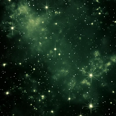 Retro Green Starry Night Wallpaper