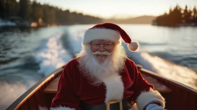 Santa on a Boat