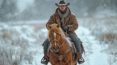 Cowboy in the Snow