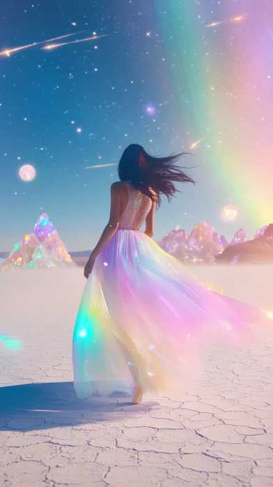 Dreamy Dance in a Rainbow Night