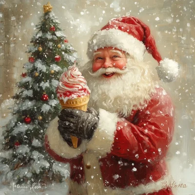 Santa Claus with Ice Cream