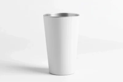 Minimalist White Metal Tumbler