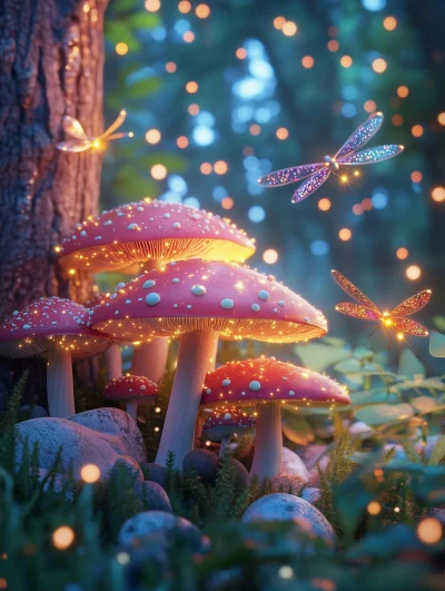 Colorful Mushroom Fantasy