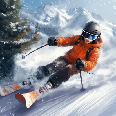 Cool Skiing Christmas Card