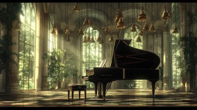 Piano in a Luxurious Ballroom