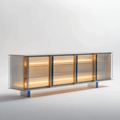 Sleek Technical Credenza