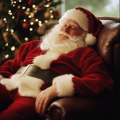 Santa Relaxing After Christmas