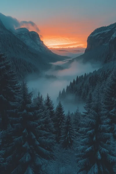 Picturesque Snowy Mountain