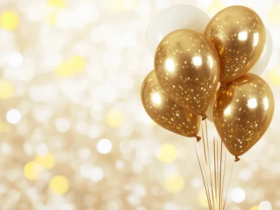 Shiny Gold Balloons