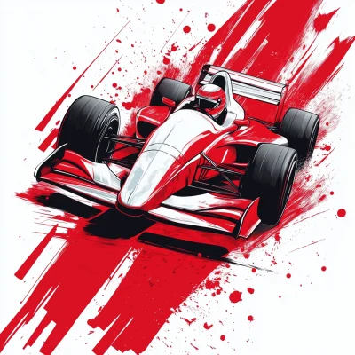 Red and White Racing T