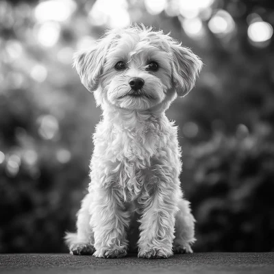 Maltipoo Portrait in Nature