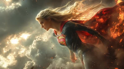 Supergirl Flying