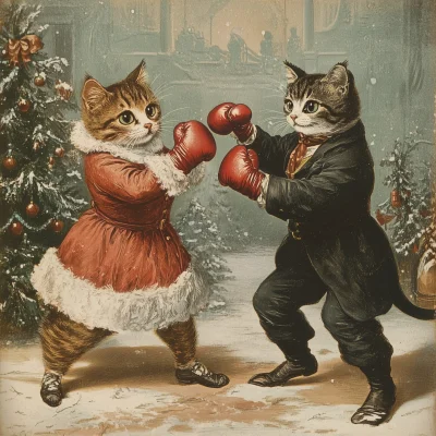 Victorian Christmas Cats