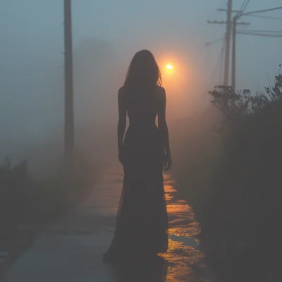 Beautiful Woman in Foggy Mood