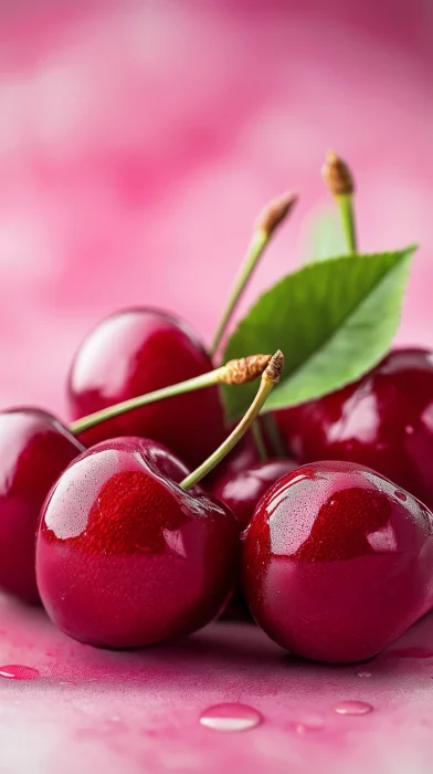 Cherries on a Background