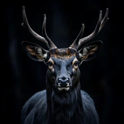 Majestic Black European Deer