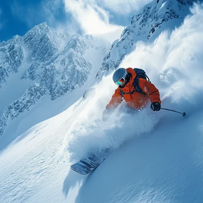 Skiing in the Snow