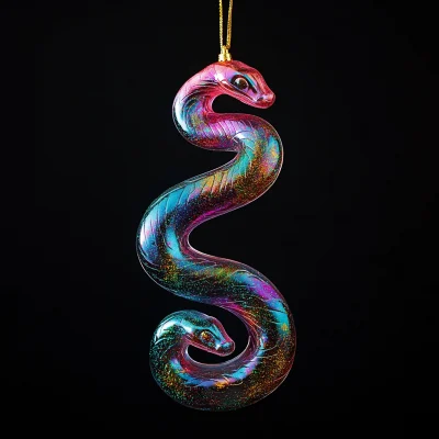 Neon Snake Christmas Ornament