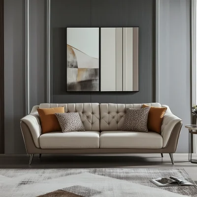 Modern Cream Sofa Set