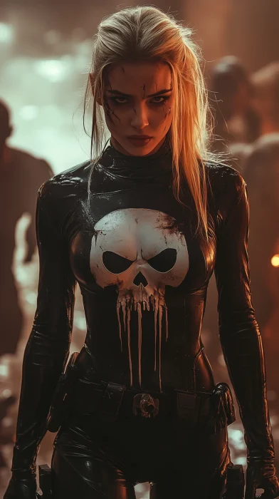 Athletic Punisher Girl in Cyberpunk