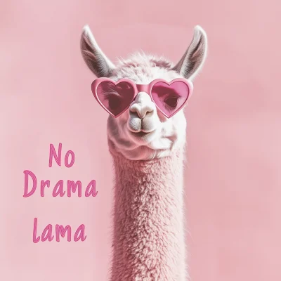 Pink Llama with Heart