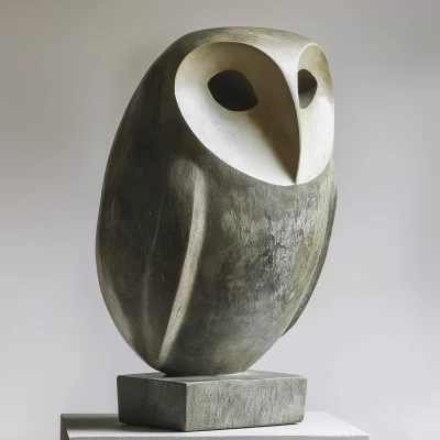 Abstract Minimalist Owl Sculpture