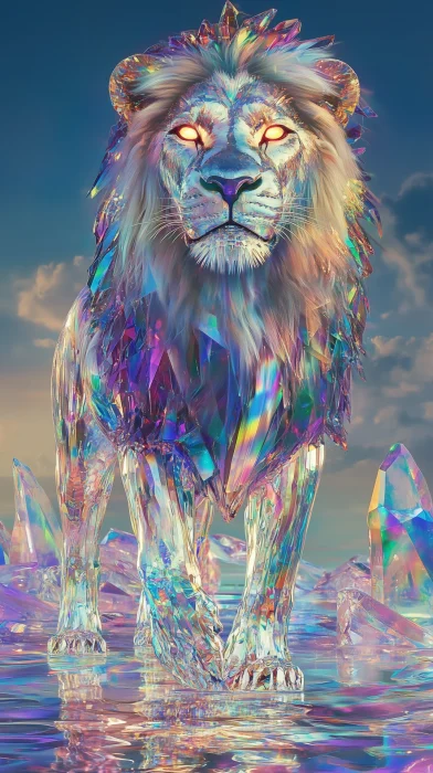 Majestic Glass Lion