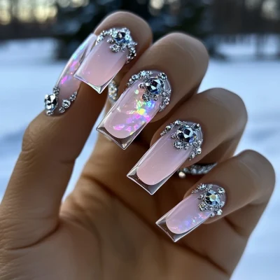 Opal Gemstone Nail Art