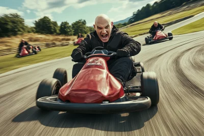 Voldemort Racing a Go-Kart