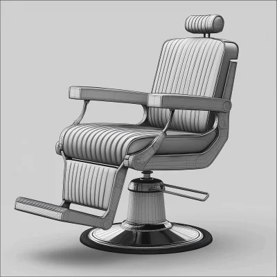 Modern Barber Chair Wireframe