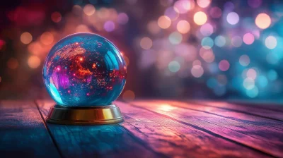 Magic Crystal Ball in a Brightly Lit Room