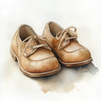 Vintage Baby Shoes Painting