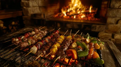 Wooden Grill Kebabs