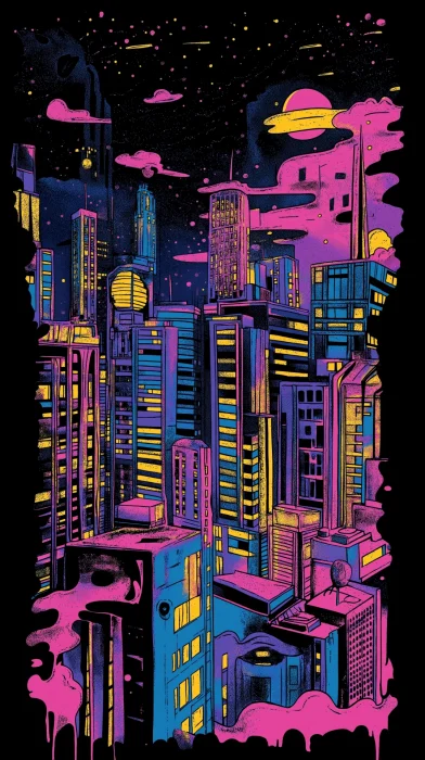 Retro Neon T-shirt Design