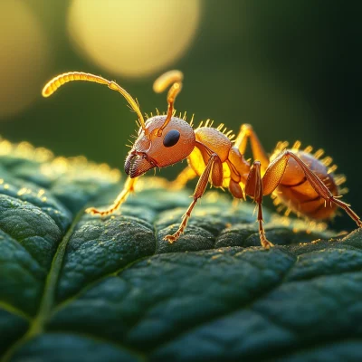 Ant on Leaf