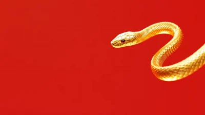 Golden Snake in Air