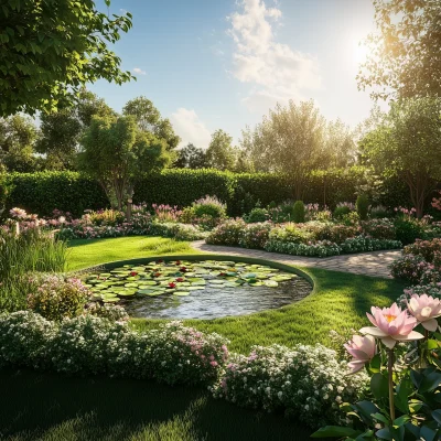 Sunny Garden Landscape