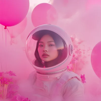 Astronaut in Pink Fog