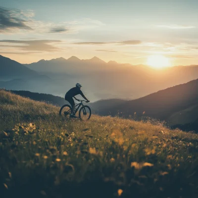 Mountain Biker at Sunset