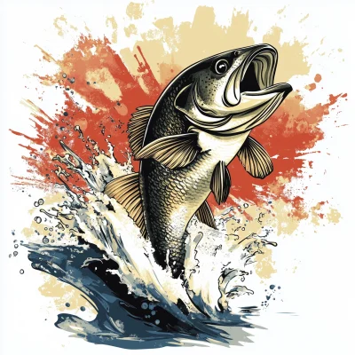 Vintage Bass Fishing Graphic