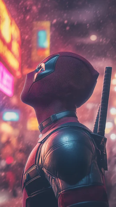 Deadpool under Neon Lights