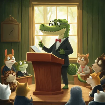 Crocodile Teacher in Classroom