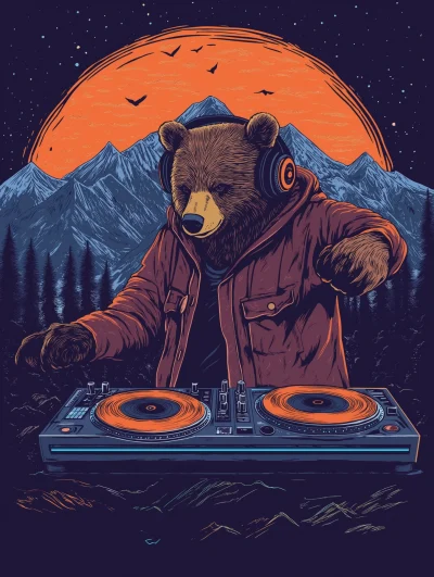 Grizzly DJ in the Mountains